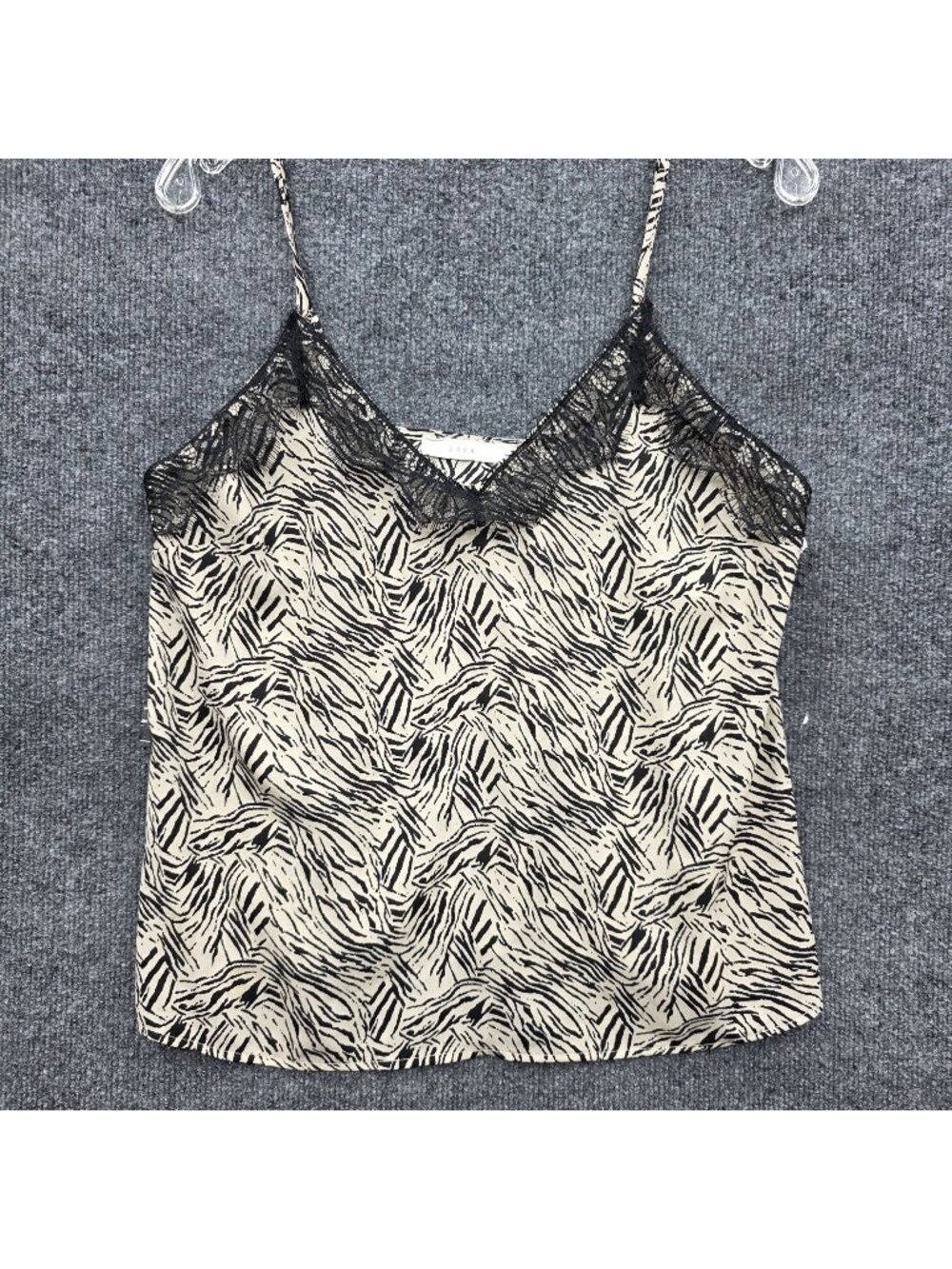 Lush Lace Cami Top M Black White Zebra Print Fairy Grunge Festival Y2K Going Out